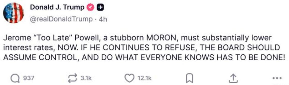 Trump spoke on social media
